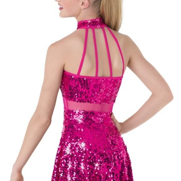 Weissman Dance Costume Red Sparkle CAN'T TURN YOU LOOSE 8809 LA - Picture 3 of 12